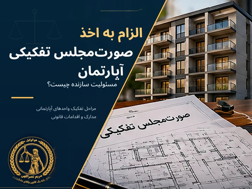 الزام به اخذ صورتمجلس تفکیکی آپارتمان؛ مسئولیت سازنده چیست؟